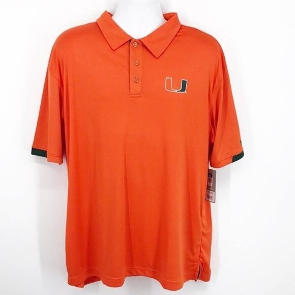 Colosseum U of Miami Orange Polo Mens XL New